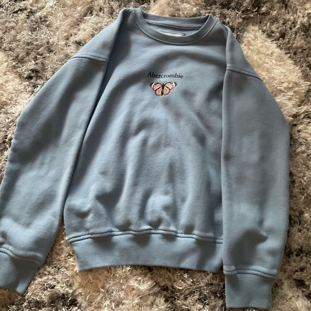 Abercrombie Kids Light Blue Sweatshirt with Butterfly